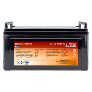 Аккумулятор Lifepo4 12V-100 AH (BMS 80A) пластик