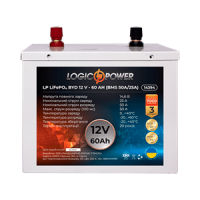 Аккумулятор Lifepo4 BYD 12V-60 AH (BMS 50A/25А) металл