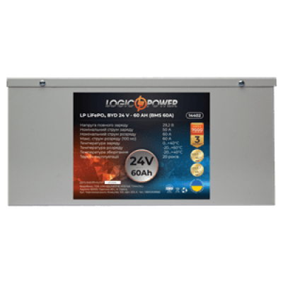 Аккумулятор Lifepo4 BYD 24V-60 AH (BMS 60А) металл