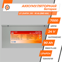 Акумулятор Lifepo4 24V-90 AH (BMS 60A) метал