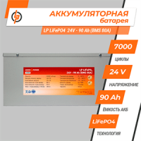 Акумулятор Lifepo4 24V-90 AH (BMS 80A) метал