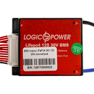 BMS плата LiFePO4 36V 12S 20A симметрия