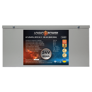Аккумулятор Lifepo4 BYD 24V-60 AH (BMS 80А) металл
