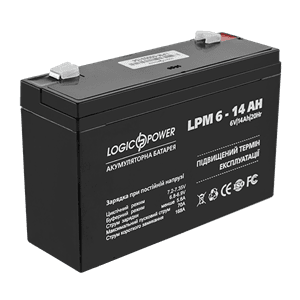 Акумулятор AGM LogicPower LPM 6-14 AH
