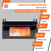 Акумулятор Lifepo4 24V-50 AH (BMS 60A) пластик