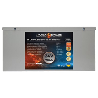 Акумулятор Lifepo4 BYD 24V-70 AH (BMS 60А) метал