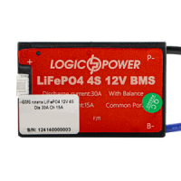 BMS плата LiFePO4 12V 4S Dis 30A Ch 15A