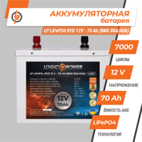 Аккумулятор Lifepo4 BYD 12V-70 AH (BMS 80A/40А) металл