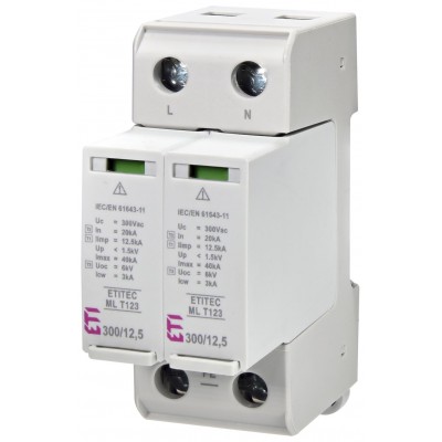 Обмежувач перенапруги ETITEC ML T123 300/12,5 1+1 002440669