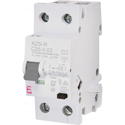 Диф.авт.вимикач KZS-R 1p+N A C25/0.03 742516102 Не виготовляється