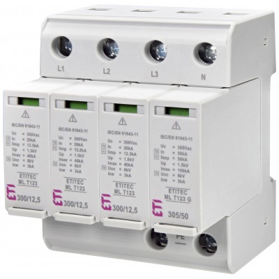 Обмежувач перенапруги ETITEC ML T123 300/12,5 3+1 002440671