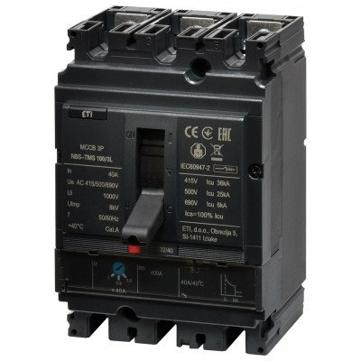 Промисл. автоматичн. вимикач NBS-TMS 100/3L 40A 3P 004673003