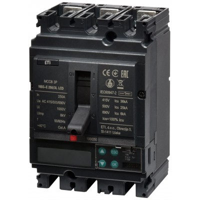 Промисл. автоматичн. вимикач NBS-E 250/3L LCD 250A 3P 004673085