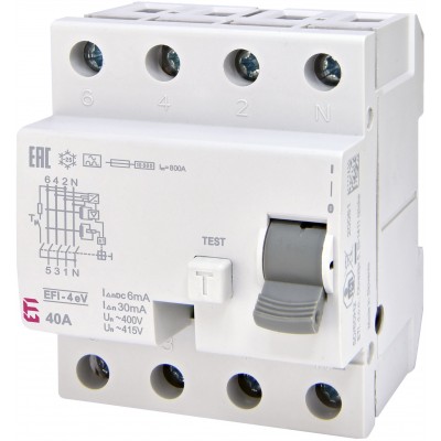 Диф.реле (ПЗВ) EFI-4 A eV 40/0.03 002062633 Не виготовляється