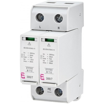Обмежувач перенапруги ETITEC M T12 300/7 2+0 RC 002440503