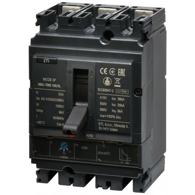 Промисл. автоматичн. вимикач NBS-TMS 100/3L 50A 3P 004673004