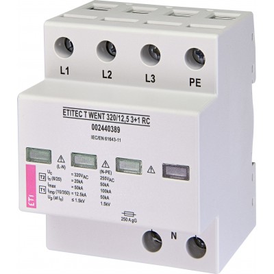 Обмежувач перенапруги ETITEC T WENT 320/12,5 3+1RC 002440389 Не виготовляється