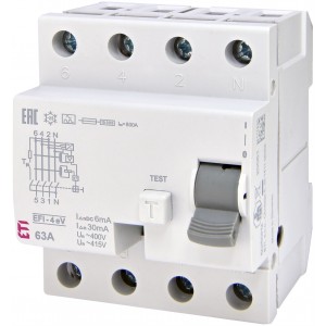 Диф.реле (ПЗВ) EFI-4 A eV 63/0.03 002062634 Не виготовляється