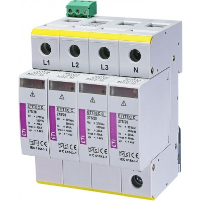 Обмежувач перенапруги ETITEC C 275/20 RC 4+0 002441513 Не виготовляється