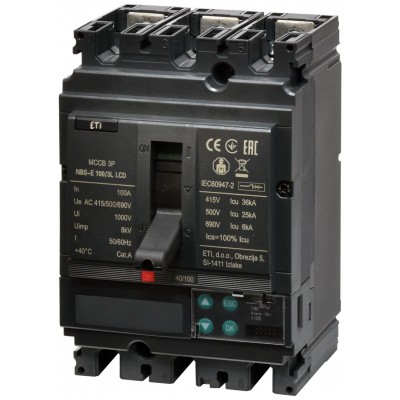 Промисл. автоматичн. вимикач NBS-E 100/3L LCD 100A 3P 004673047