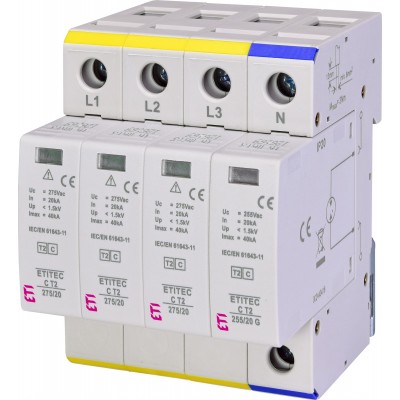 Обмежувач перенапруги ETITEC C T2 275/20 3+1 002440403
