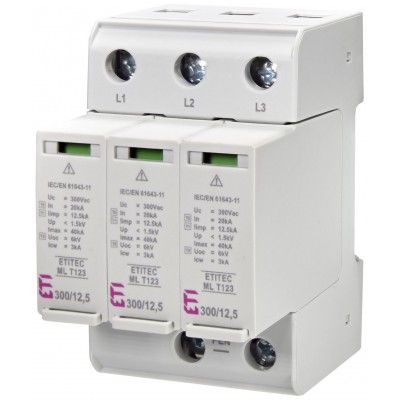 Обмежувач перенапруги ETITEC ML T123 300/12,5 3+0 002440665
