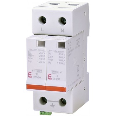 Обмежувач перенапруги ETITEC V T2 255/20 2+0 RC 002442959