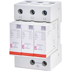 Обмежувач перенапруги ETITEC V T2 690/20 3+0 RC 002442988