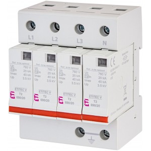 Обмежувач перенапруги ETITEC V T2 690/20 4+0 RC 002442989