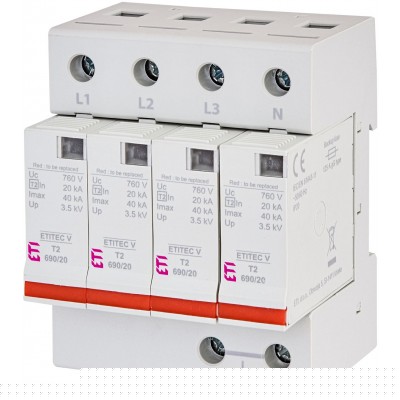 Обмежувач перенапруги ETITEC V T2 690/20 4+0 RC 002442989