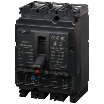 Промисл. автоматичн. вимикач NBS-TMS 100/3S 25A 3P 004673030