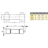 Плавка вставка (запобіжник) CH14x51 aR 25A/690V 002635013