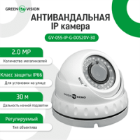 Антивандальна IP камера GreenVision GV-055-IP-G-DOS20V-30 POE