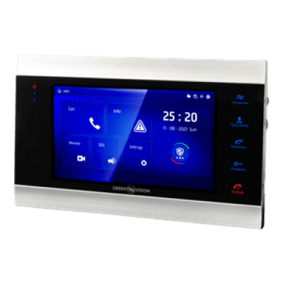 Цветной AHD видеодомофон Green Vision GV-055-AHD-J-VD7SD silver