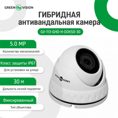 Гібридна антивандальна камера GV-113-GHD-H-DOK50-30