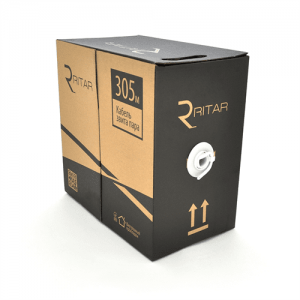 Кабель КНПЕ FTP-cat.6 (4 * 2 * 0.54), Ritar, (CU), для зовн. робіт, 305м, BLACK, Corton BOX, Q2