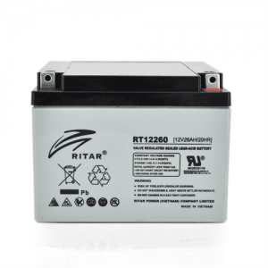 Акумуляторна батарея AGM RITAR RT12260, Gray Case, 12V 26.0Ah (166 х 178 х125 ) Q1