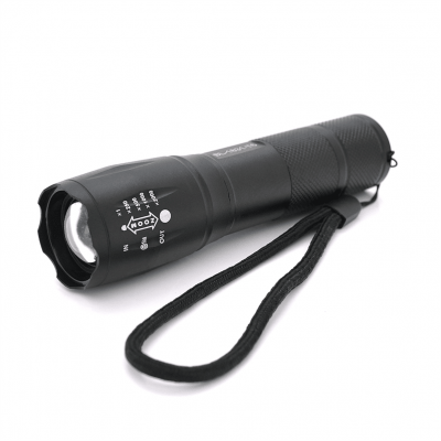 Ліхтар ручний BAILONG BL-1831-T6, 1LED Cree XM-L T6, 3W, 3 режими, ZOOM, 18650/1400mah (перехідник 3*AAA), Black, IP40, СЗУ, 123х30х21мм, BOX