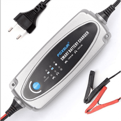 Автоматичне ЗУ 3 в 1 для акумулятора 6V (2-20Ah) / 12V (24-100Ah) (MF, WET, AGM, GEL), FOXSUR FBC1236, 100-240V, Струм заряду 6V / 0.8A, 12V / 3.6A, крокодили