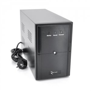 ДБЖ Ritar E-RTM1000 (600W) ELF-L, LED, AVR, 3st, 3xSCHUKO socket, 2x12V7Ah, metal Case Q2 (405*195*285) 10 кг (340*120*190)