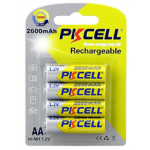 Акумулятор PKCELL 1.2V AA 2600mAh NiMH Rechargeable Battery, 4 штуки в блістері ціна за блістер, Q12