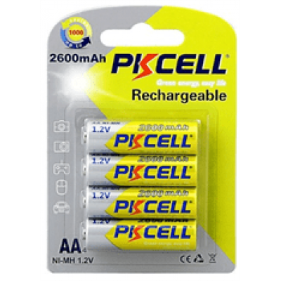 Акумулятор PKCELL 1.2V AA 2600mAh NiMH Rechargeable Battery, 4 штуки в блістері ціна за блістер, Q12