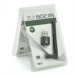 Бездротовий мережевий адаптер з антеною 10см 2DBI Wi-Fi-USB Merlion LV-UW02-2DB, 802.11bgn, 300MB, 2.4 GHz, WIN7/XP/Vista/2K/MAC/LINUX