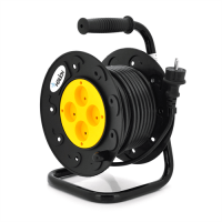 Подовжувач на котушці MERLION 2х2,5, 10 м, 16А, 220В, 4xSCHUKO socket, кабель нг-LS, Q4