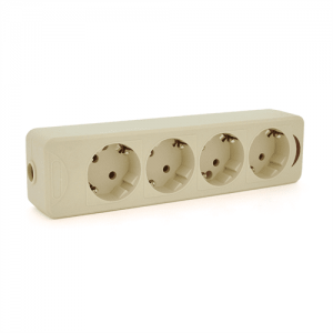 Колодка PiPo PP / SP-4724/4, 16А, 220-240В, із заземленням 4 гнізда, Q20/40