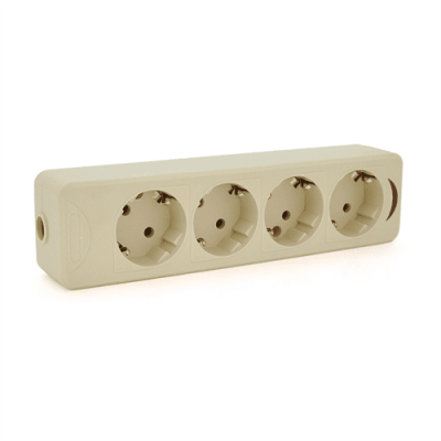 Колодка PiPo PP / SP-4724/4, 16А, 220-240В, із заземленням 4 гнізда, Q20/40