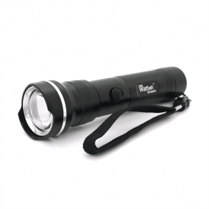 Ліхтар ручний Watton WT-010, 1LED CREE Q5, 3W, 5 режими, ZOOM,18650/3200mah, Black, IP40, СЗУ під 2 акб, 180х45х34мм, BOX