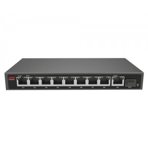 8мі портовий PoE Full Gigabit комутатор ONV-POE33108PFG, 8xPoe1000Мбіт + 2х1000 Мбіт + 1xSFP 1000Мбіт, до 250м, IEEE802.3af/at, потужність 110Вт