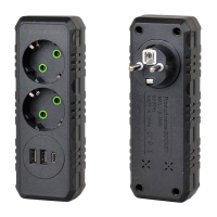Розетка трійник із заземленням F103-Black, 2 розетки+2USB+1Type-C, 2500W, 10A, 110-250V~Max, Blister