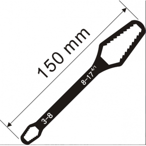 Універсальний ключ Torx 3-17 мм, регульований ключ, що самозатягується, з подвійною головкою, гайковий ключ, Black